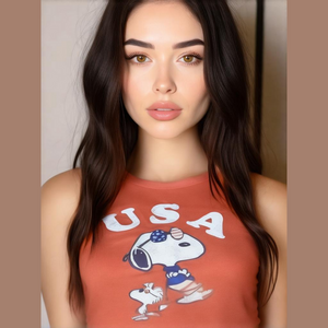 Grayson Threads Snoopy sleeveless cropped tank, size Medium, NWT